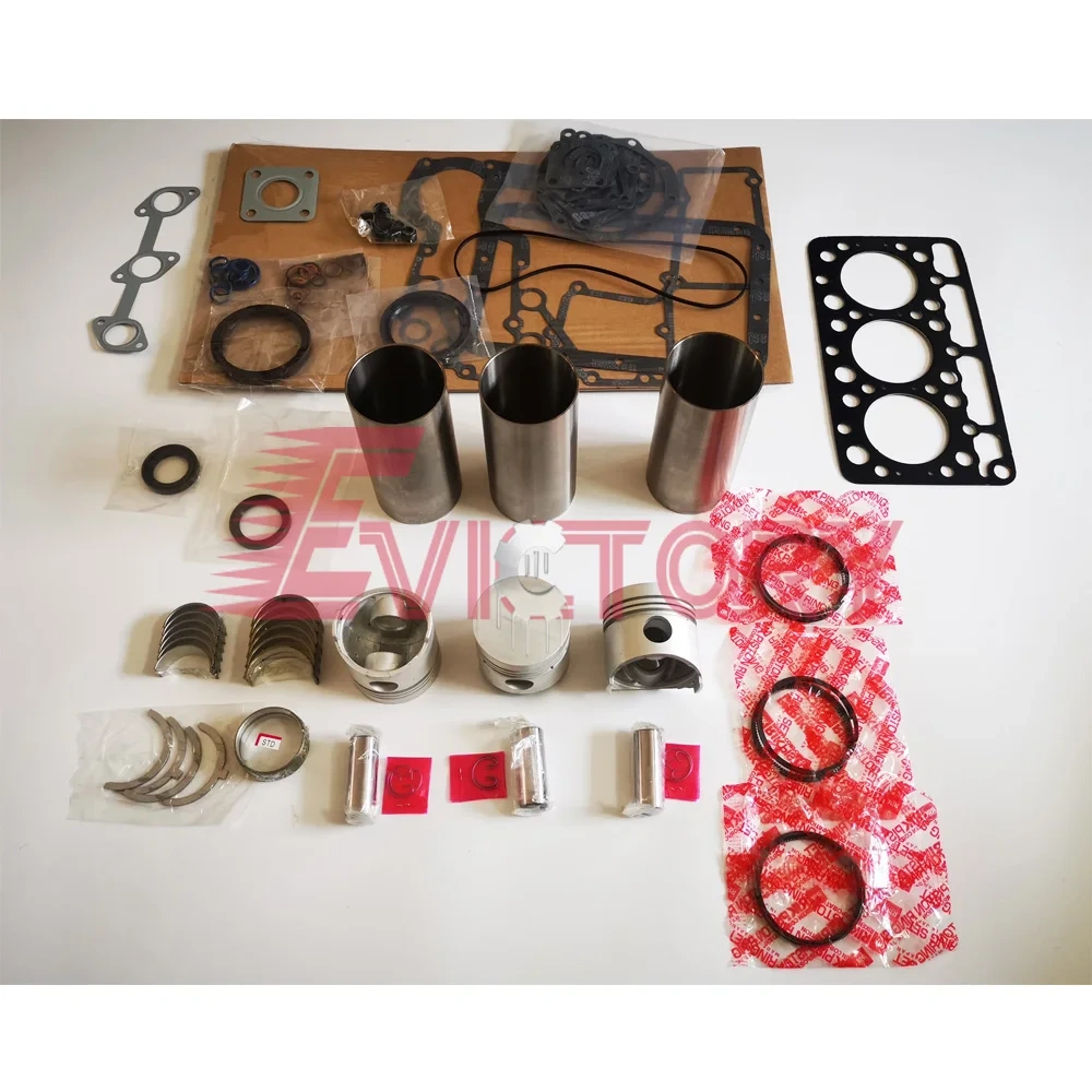 For KUBOTA excavator D750 rebuild overhaul kit piston ring cylinder liner gasket bearing