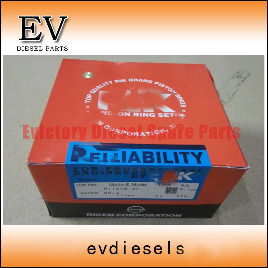 Engine rebuild kit For Mitsubishi 6D14 6D14T piston piston ring cylinder liner gasket kit main bearing