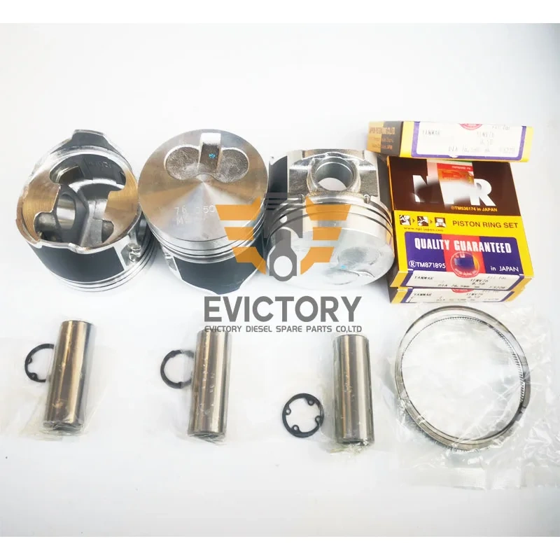 For YANMAR 3TNV76 water pump engine rebuild kit piston ring