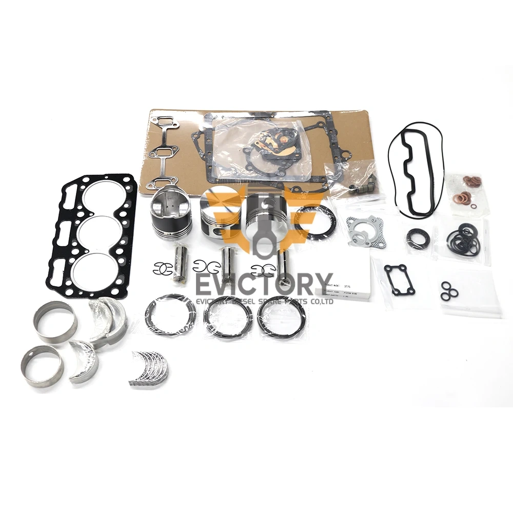 For Yanmar 3T75 3T75U 3t75hl engine overhaul rebuild kit piston ring liner gasket bearing