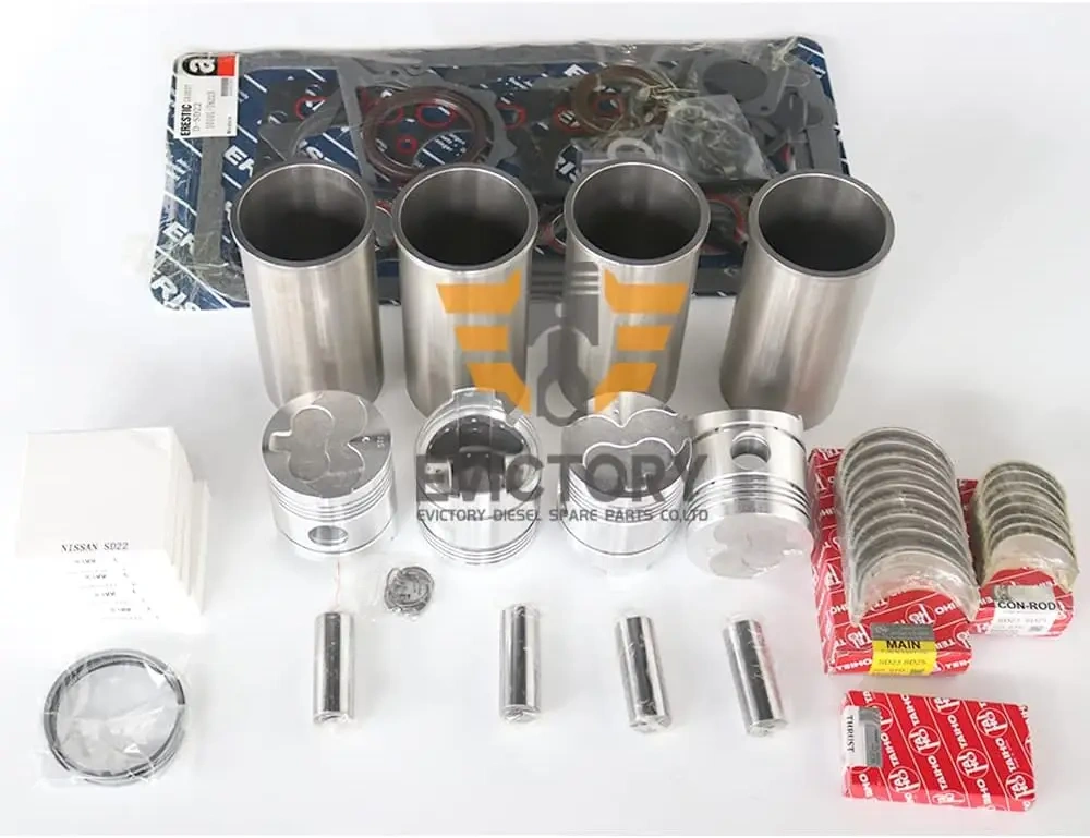 SD23 SD25 Cylinder Head Engine Rebuild Overhaul Cylinder Head Gasket crankshaft con Rod Bearing Piston Ring Cylinder Liner kit