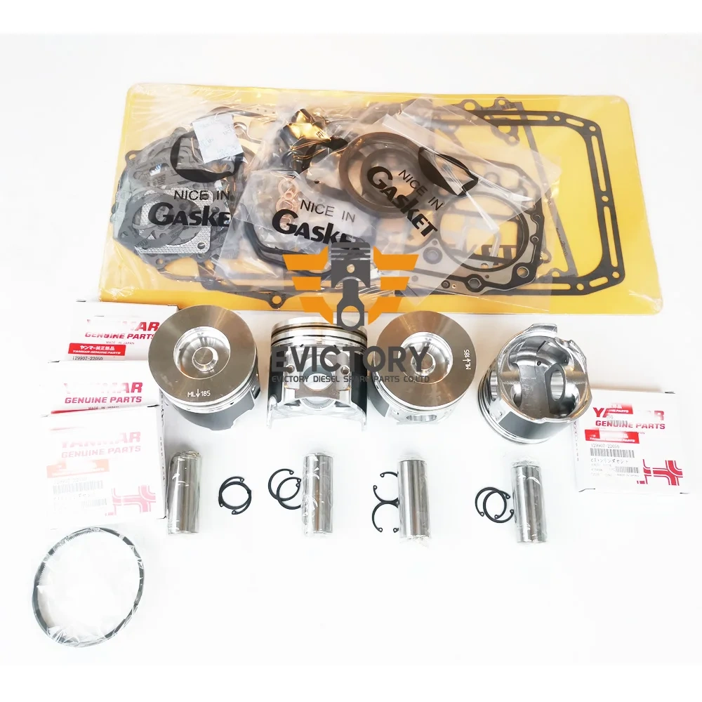 For Yanmar S4D98 S4D98E 4TNV98T rebuild kit Piston ring liner gasket bearing