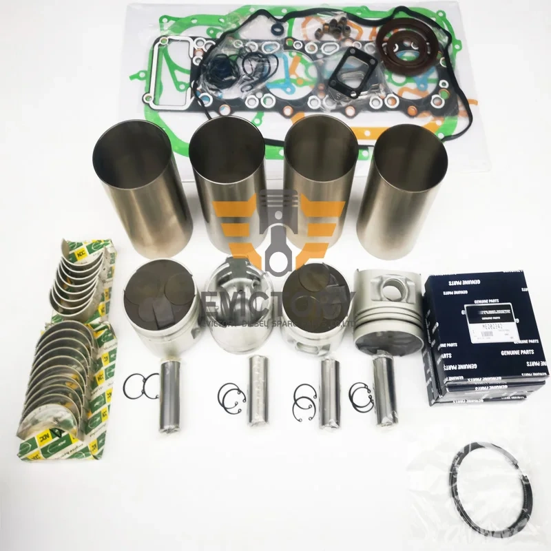 For excavator MITSUBISHI 4M40T 4M40-T rebuild kit piston ring cylinder liner gasket bearing set