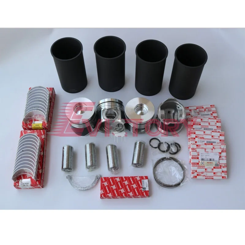 For Isuzu 4HE1 4HE1TC 4HE1T rebuild kit piston ring liner set full gasket kit engine bearing + 1pc connecting rod