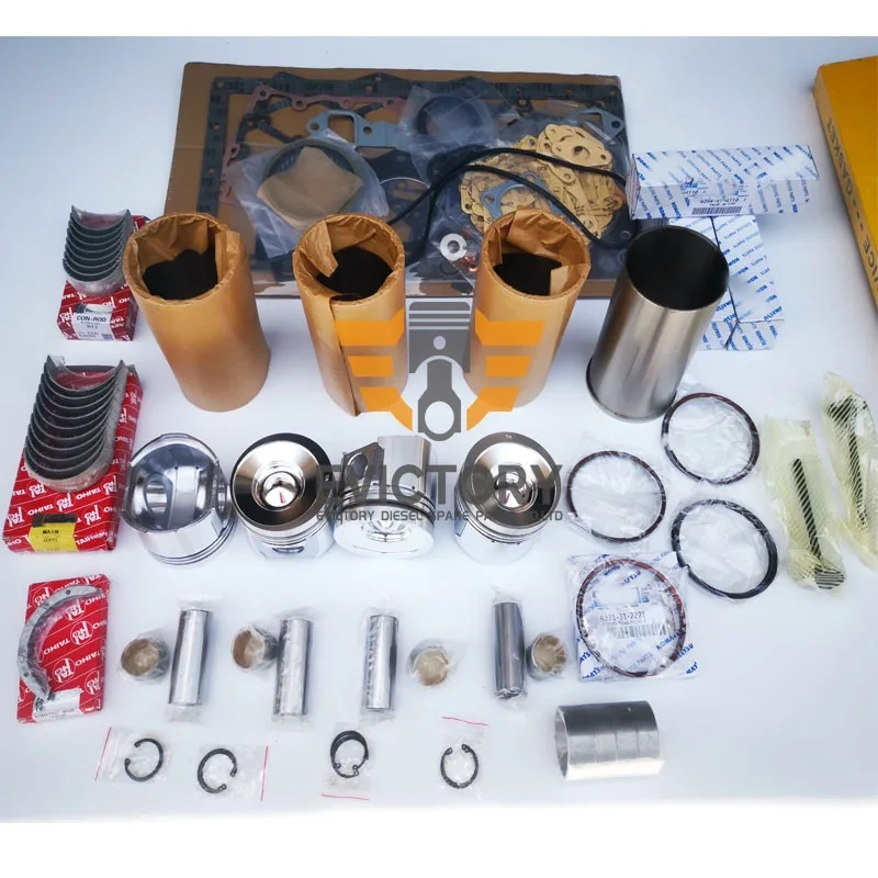 For CUMMINS 4B3.3 B3.3 B3.3T QSB3.3 water pump + rebuild kit piston ring bearing gasket liner set