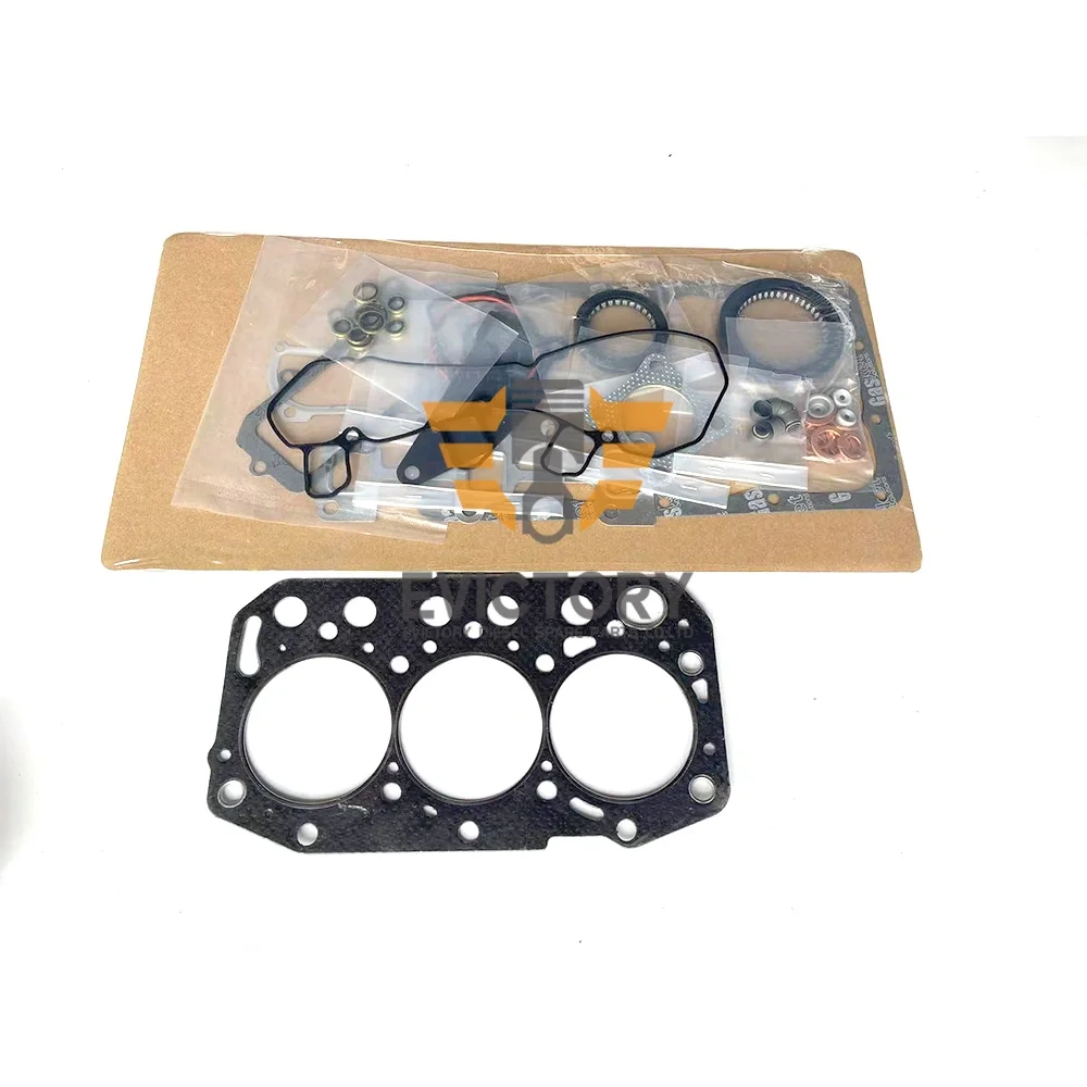For YANMAR 3TNM74 excavator engine kit piston ring complete gasket kit + water pump
