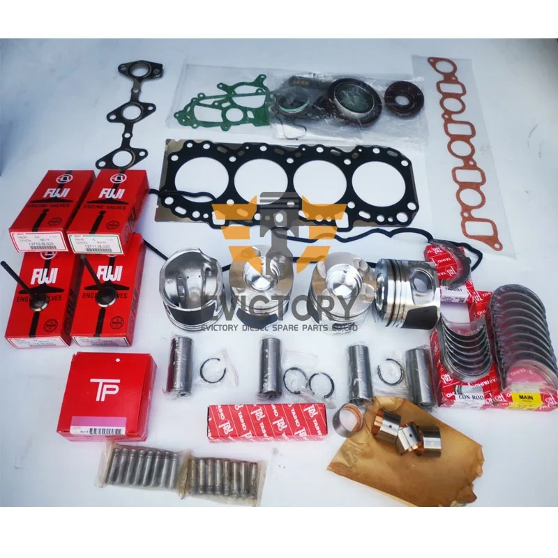 For TOYOTA 1KD engine Rebuild kit piston ring gasket bearing + valves+ guides