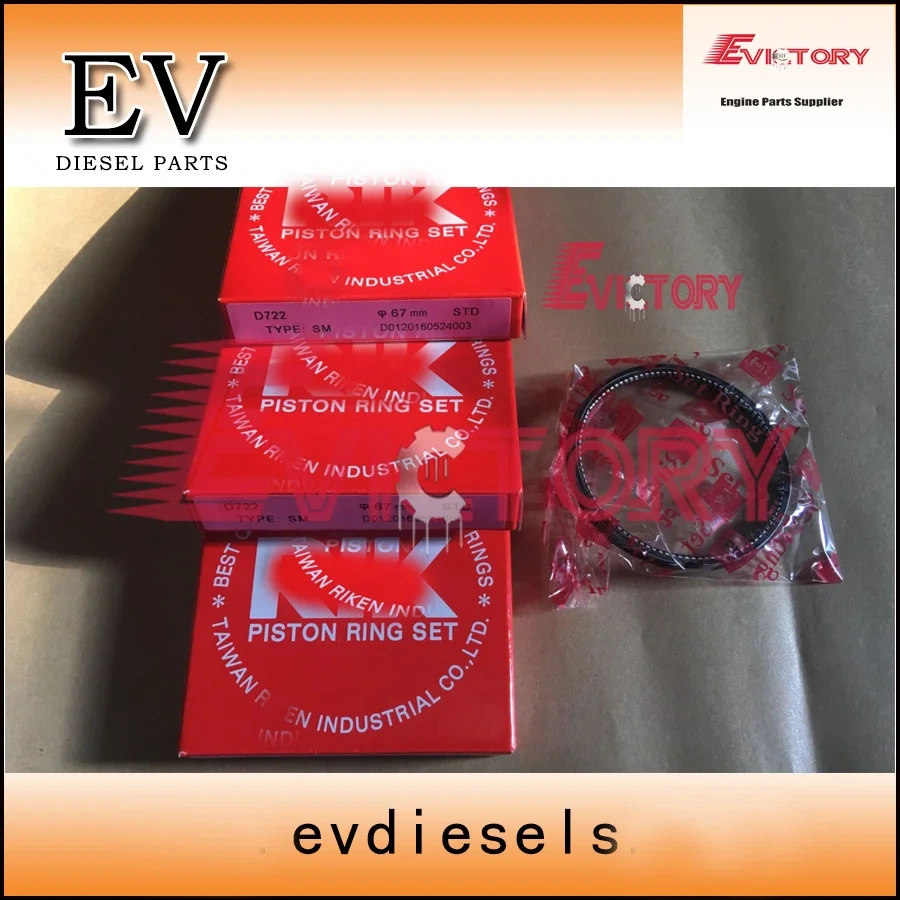 EV For Kubota mini excavator U-30 D722 piston+piston ring