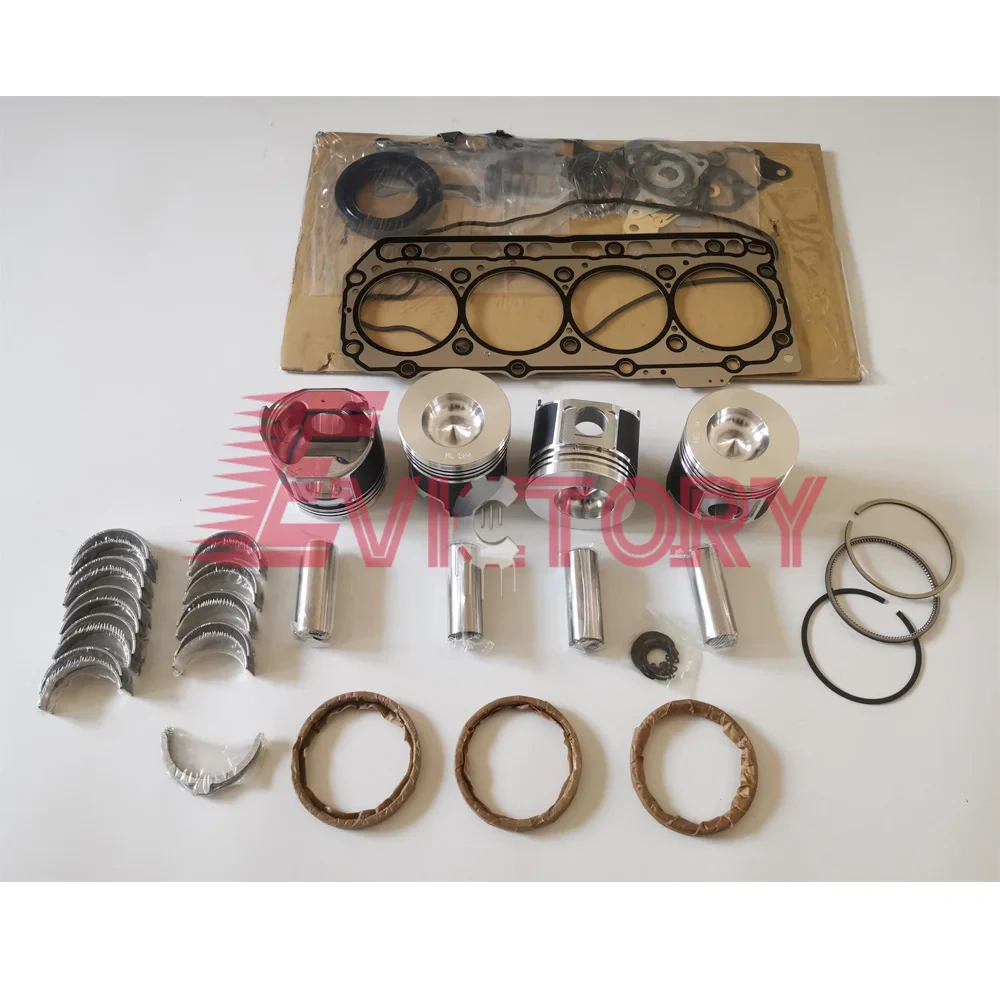 For YANMAR 4TNE78 4TNE78A overhauling kit valve guide water pump piston ring gasket bearing