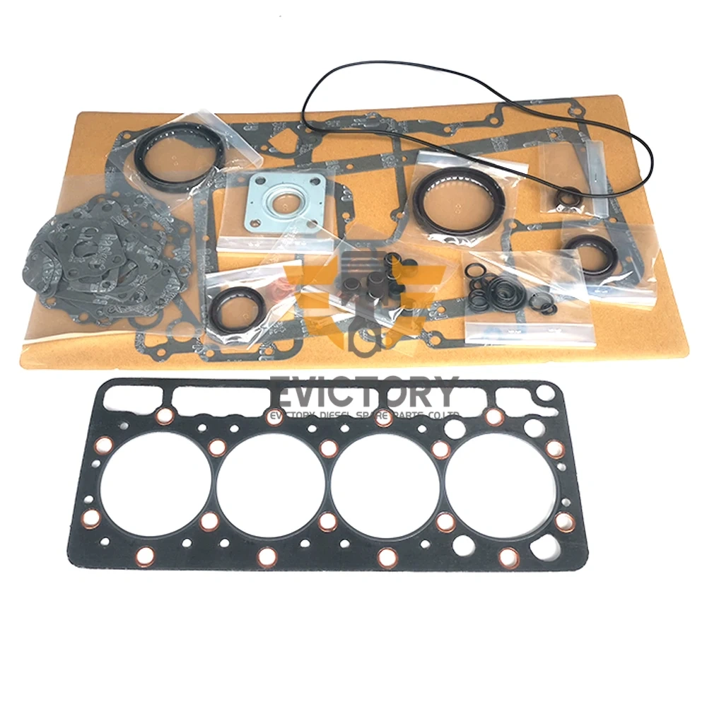 For KUBOTA V1200 rebuild kit piston ring + full gasket kit excavator engne parts