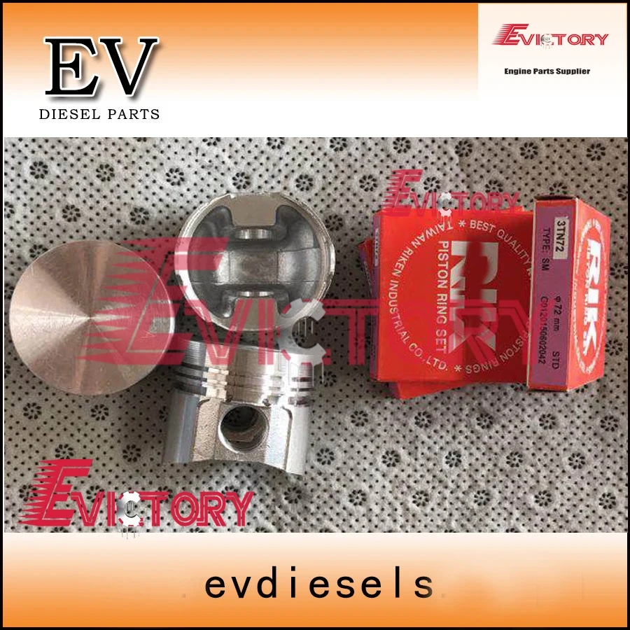 EV For Yanmar 3T72-LTBS 3T72 piston+piston ring+cylinder liner+gasket kit