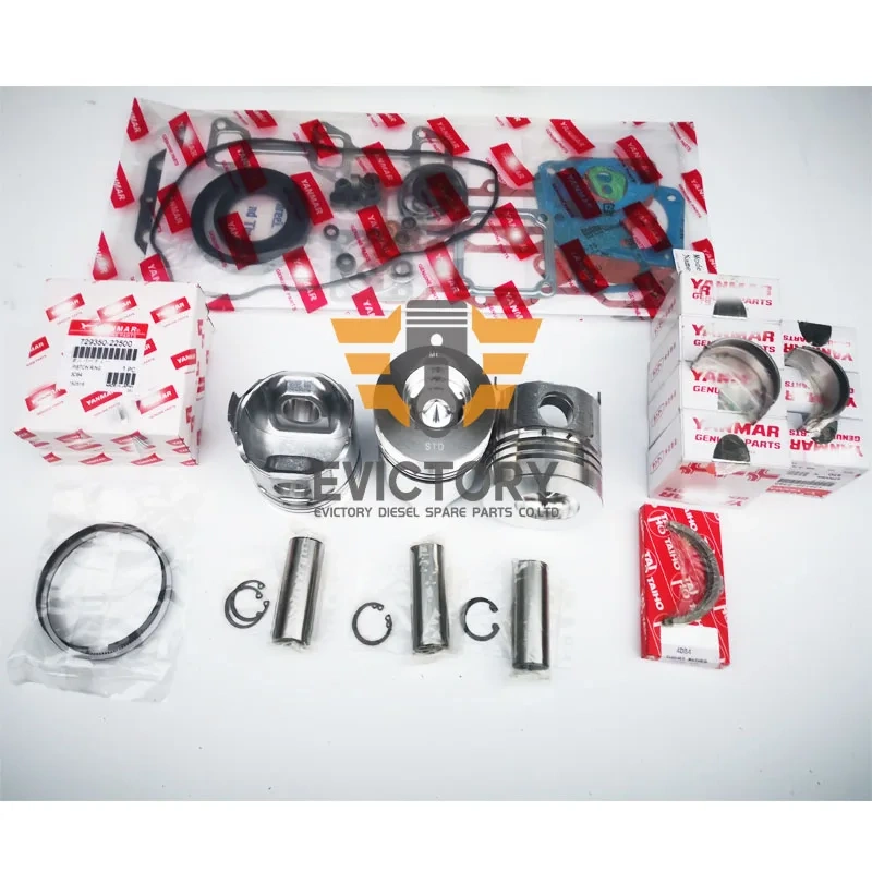 For YANMAR 3TNE84 engine rebuild kit valve guide piston ring engine gasket bearing