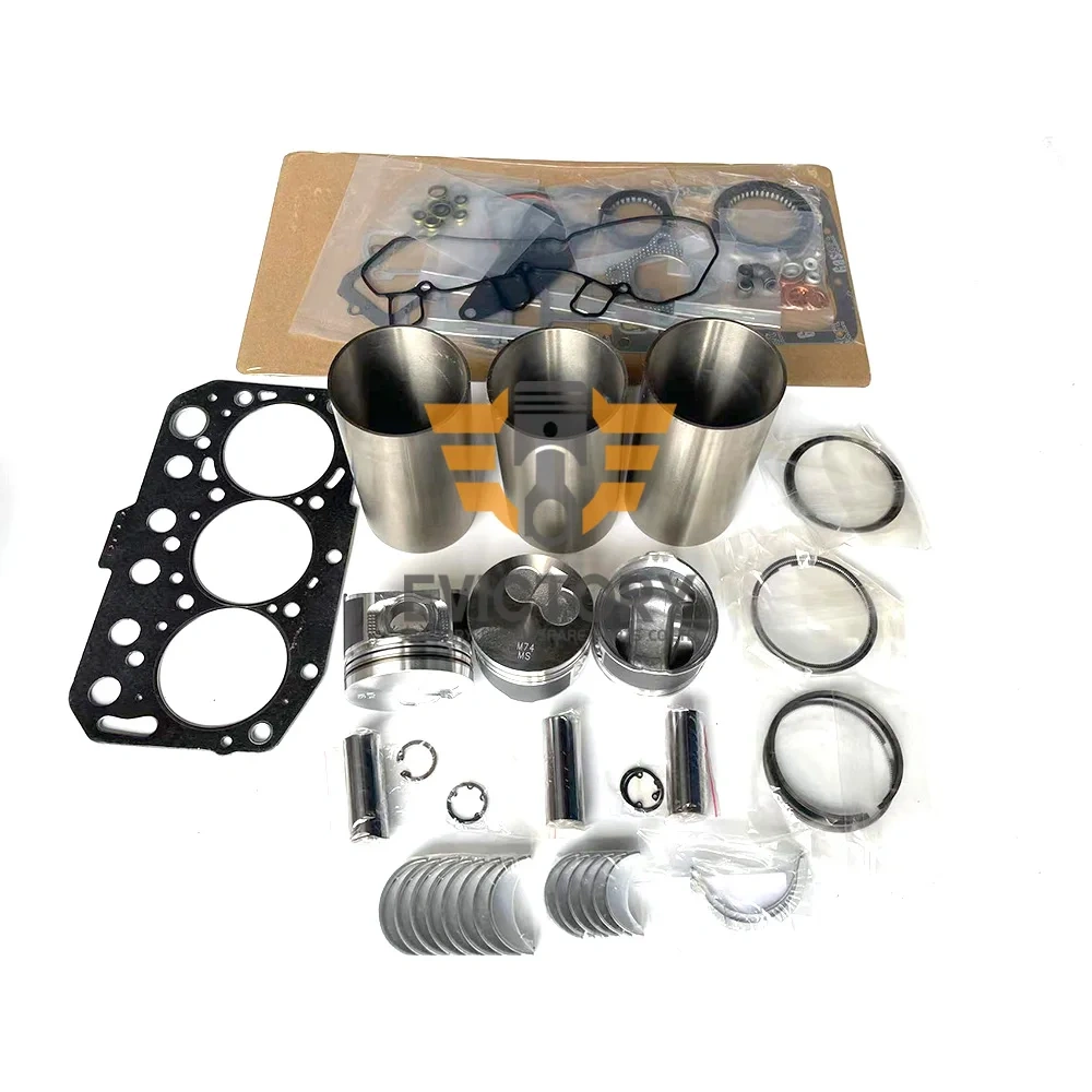 For YANMAR 3TNM74 rebuild kit water pump cylinder liner main conrod bearing piston ring overhaul gasket kit