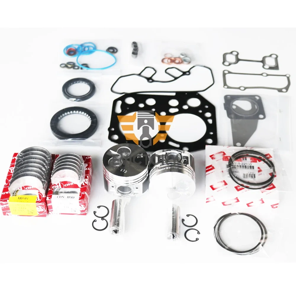 For YANMAR 2TNV70 engine kit piston ring full gasket kit crankshaft conrod bearings