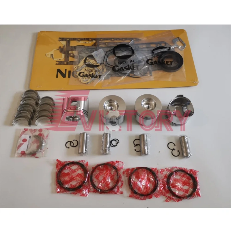 For YANMAR 4TNE82 4TN82L 4D82E piston liner gasket bearing rebuild kit + valve water oil pump conrod