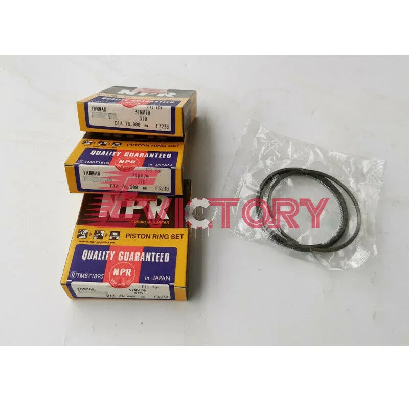 For Yanmar 3D66 3TN66 3TNA66 piston Ring + bearing+engine overhaul gasket kit