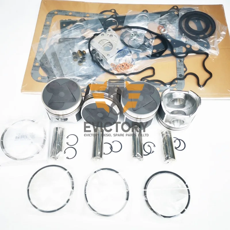 For Kubota V3300T V3300DI V3300-DI-T V3300 rebuild kit Piston ring + gasket kit + piston set