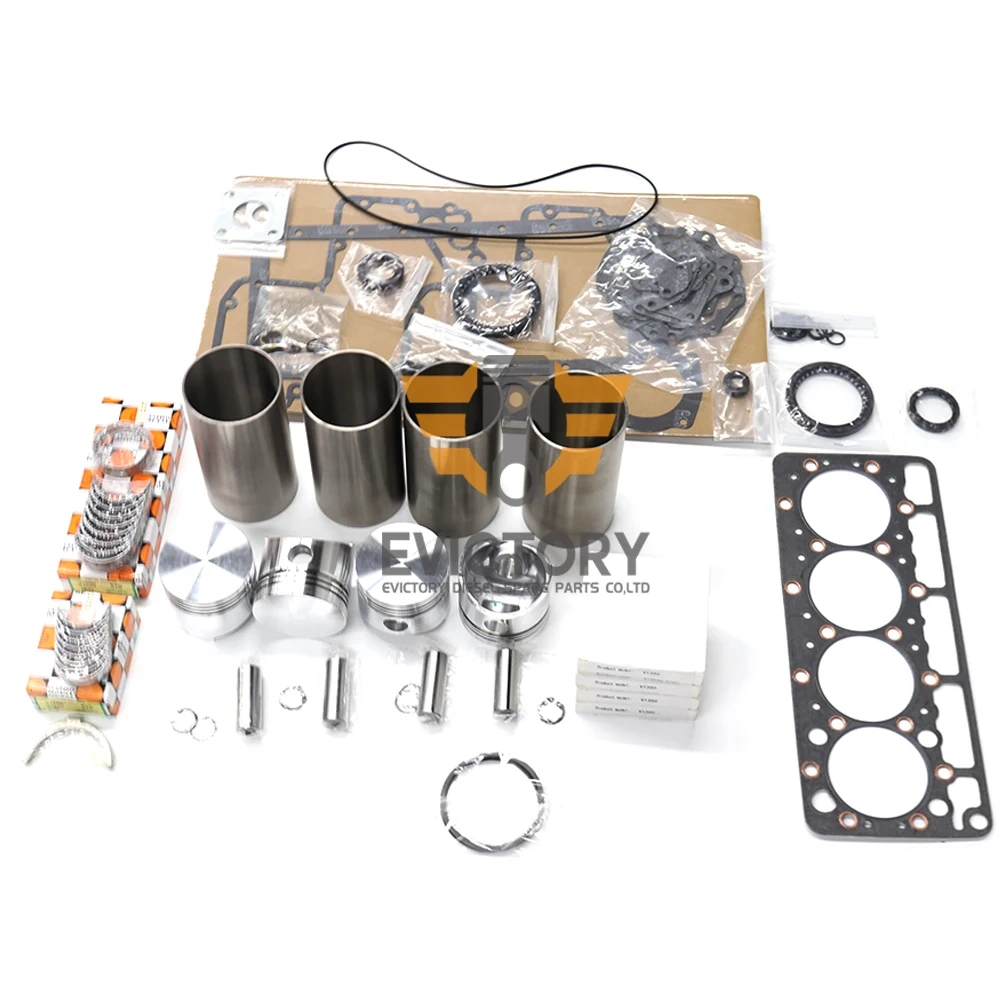 For KUBOTA V1200 rebuild overhaul kit water pump piston ring liner gasket bearing set
