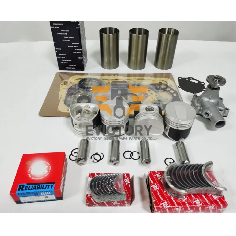 For excavator MITSUBISHI K4N overhaul gasket kit engine bearing valve piston liner kit