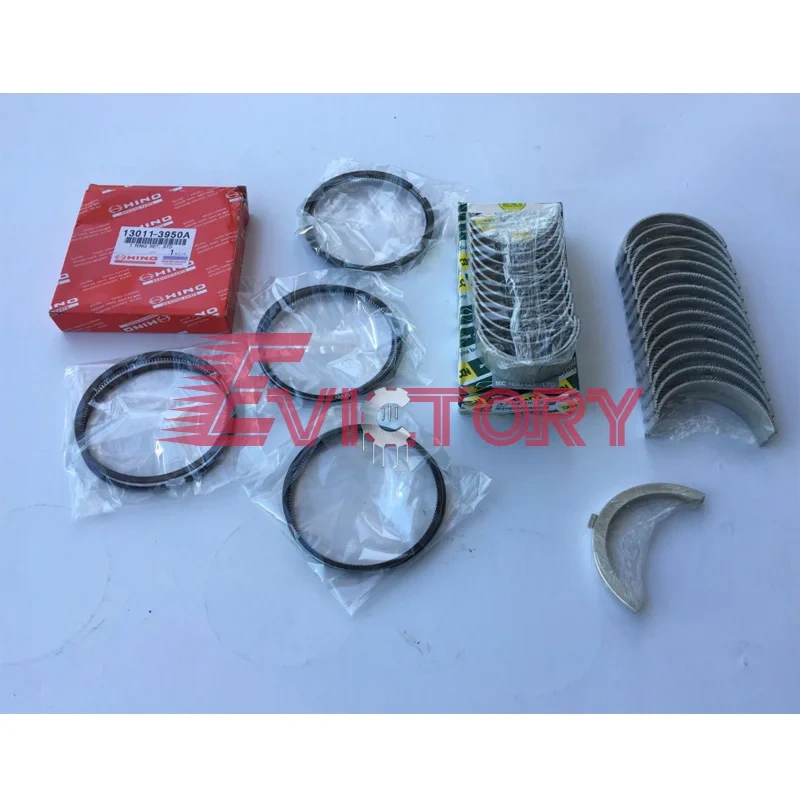 For Hino W04D W04E crankshaft connecting rod bearing + piston ring set