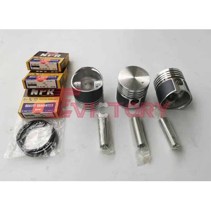 For Mitsubishi K3B ENGINE rebuild kit Piston + ring gasket bearing