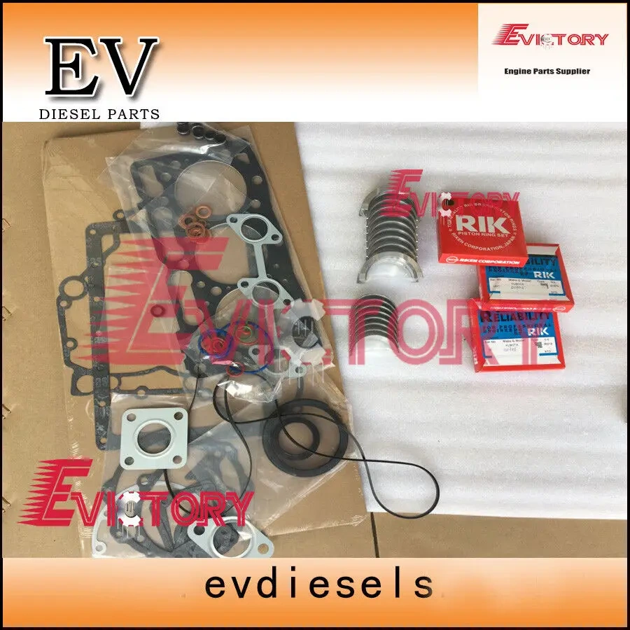 For KUBOTA acuessories D1302 engine kit piston ring valve guide gasket bearing set