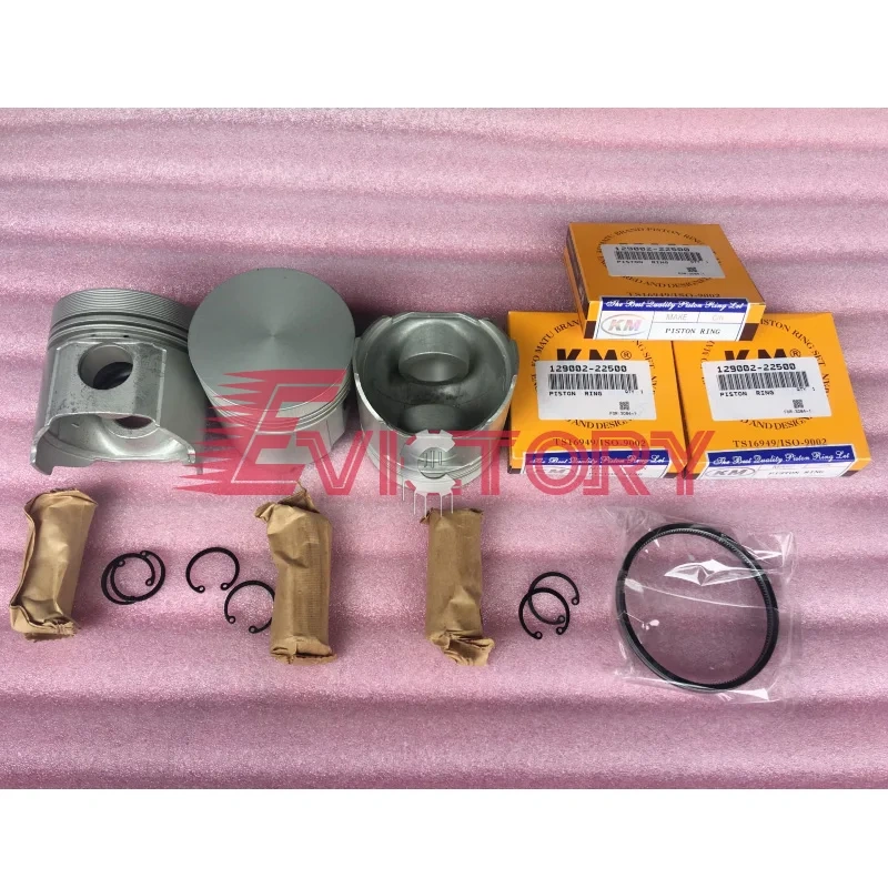 For YANMAR 3T84 3D84-1 3T84HL engine kit crankshaft + piston + ring + bearing + 1 pc conrod