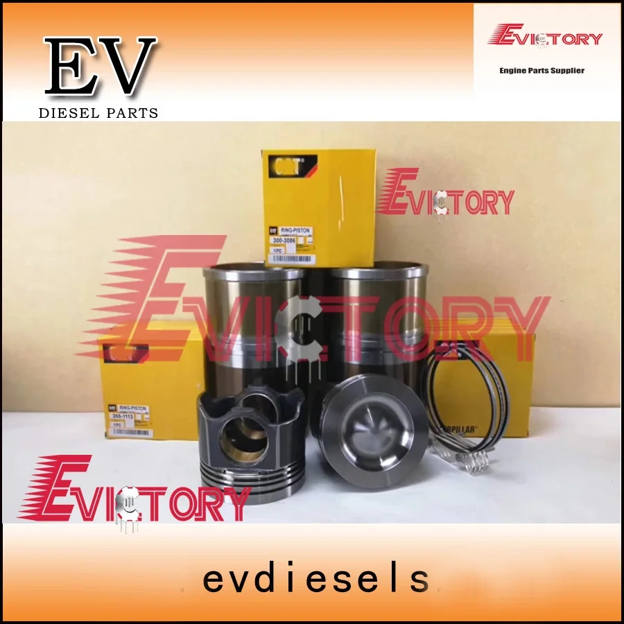 For Caterpillar 345CL 349D2 c13 ENGINE REBUILD KIT Piston + ring liner Bearing cylinder head gasket