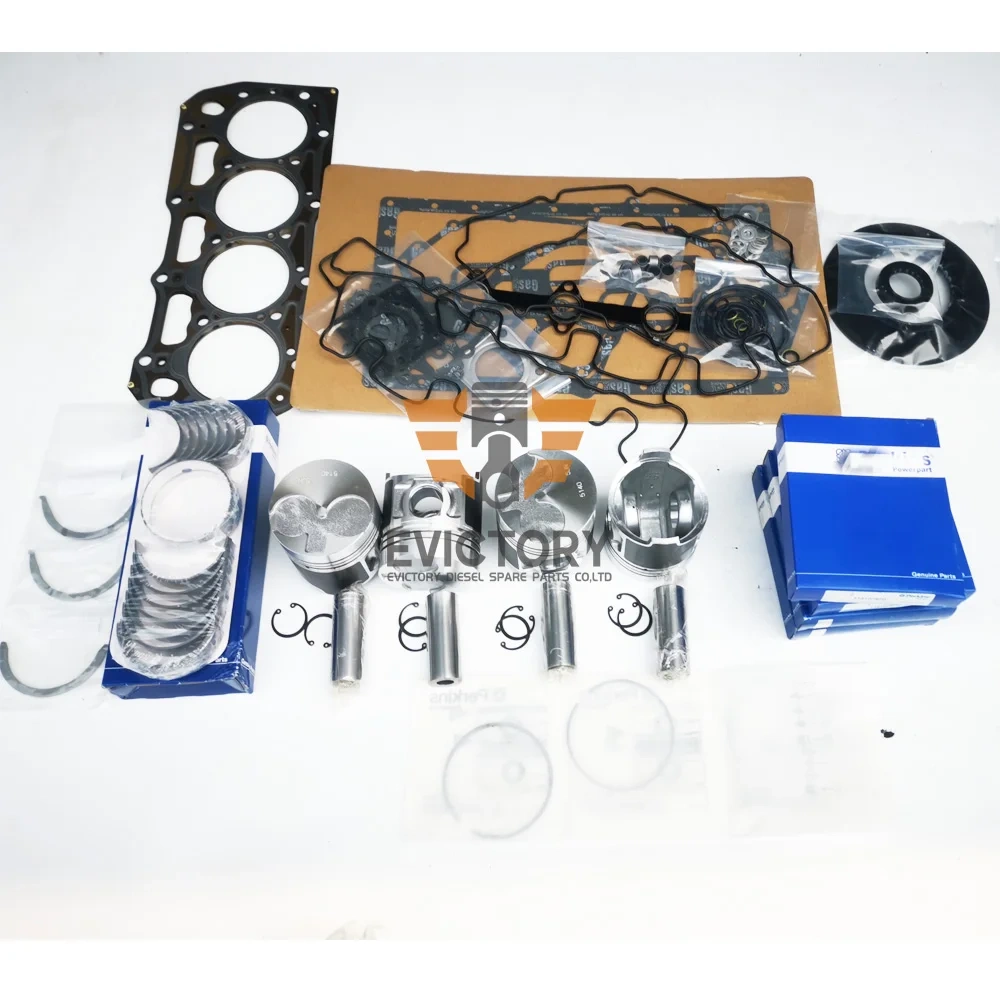 For PERKINS 404C-22 404C-22T 404D overhaul rebuild kit + water pump