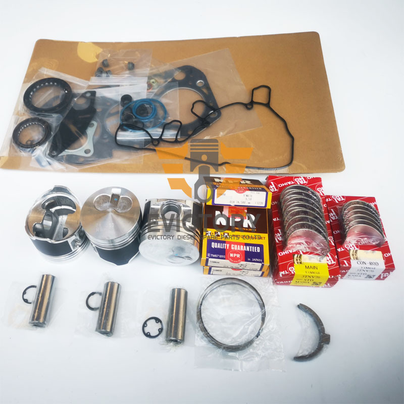3TNV76 Cylinder Head Overhaul Rebuild Kit For Yanmar Caterpillar 301.7D Engine