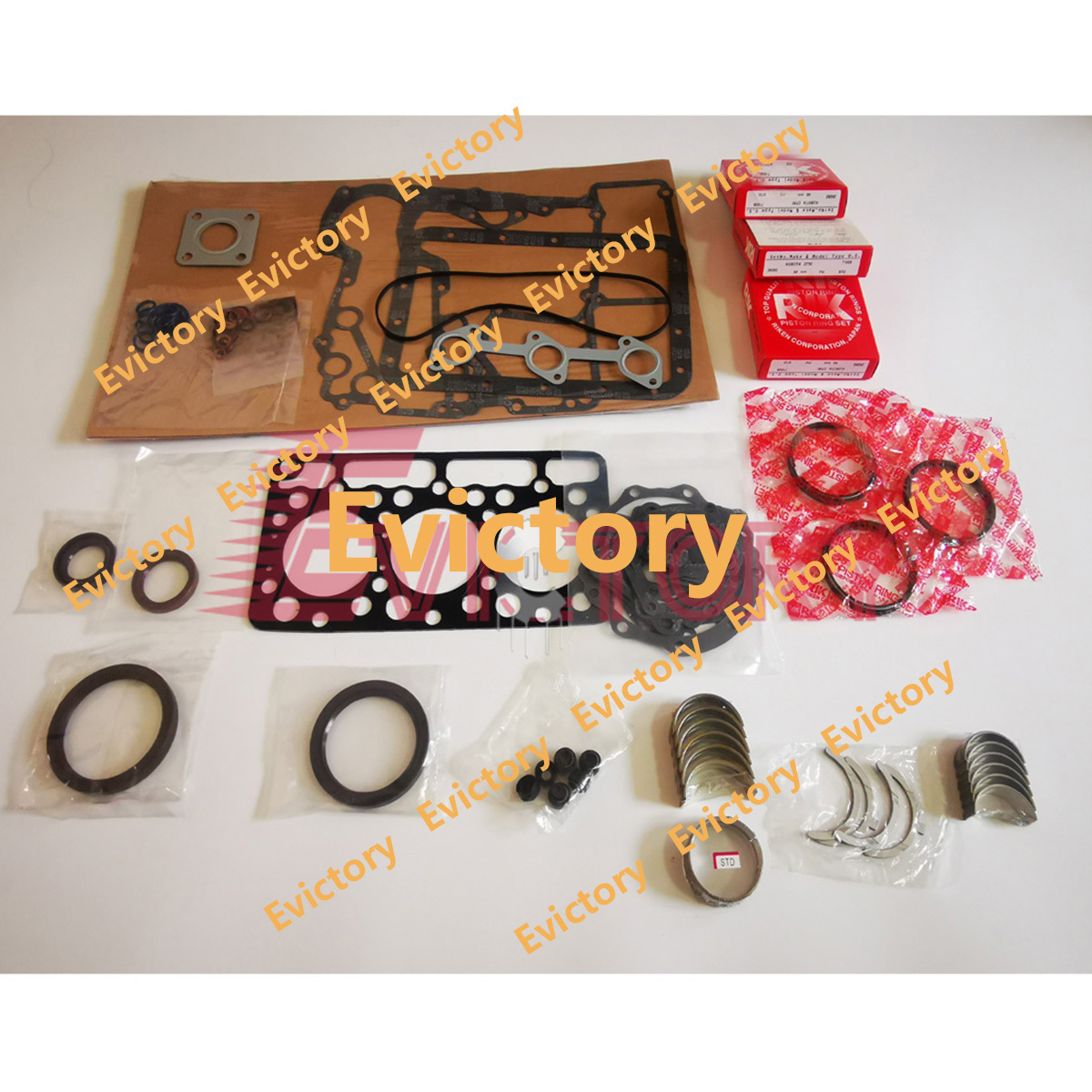 For Kubota D751 Engine Overhaul Re-ring Kit Piston Ring Bearing Gasket Repair