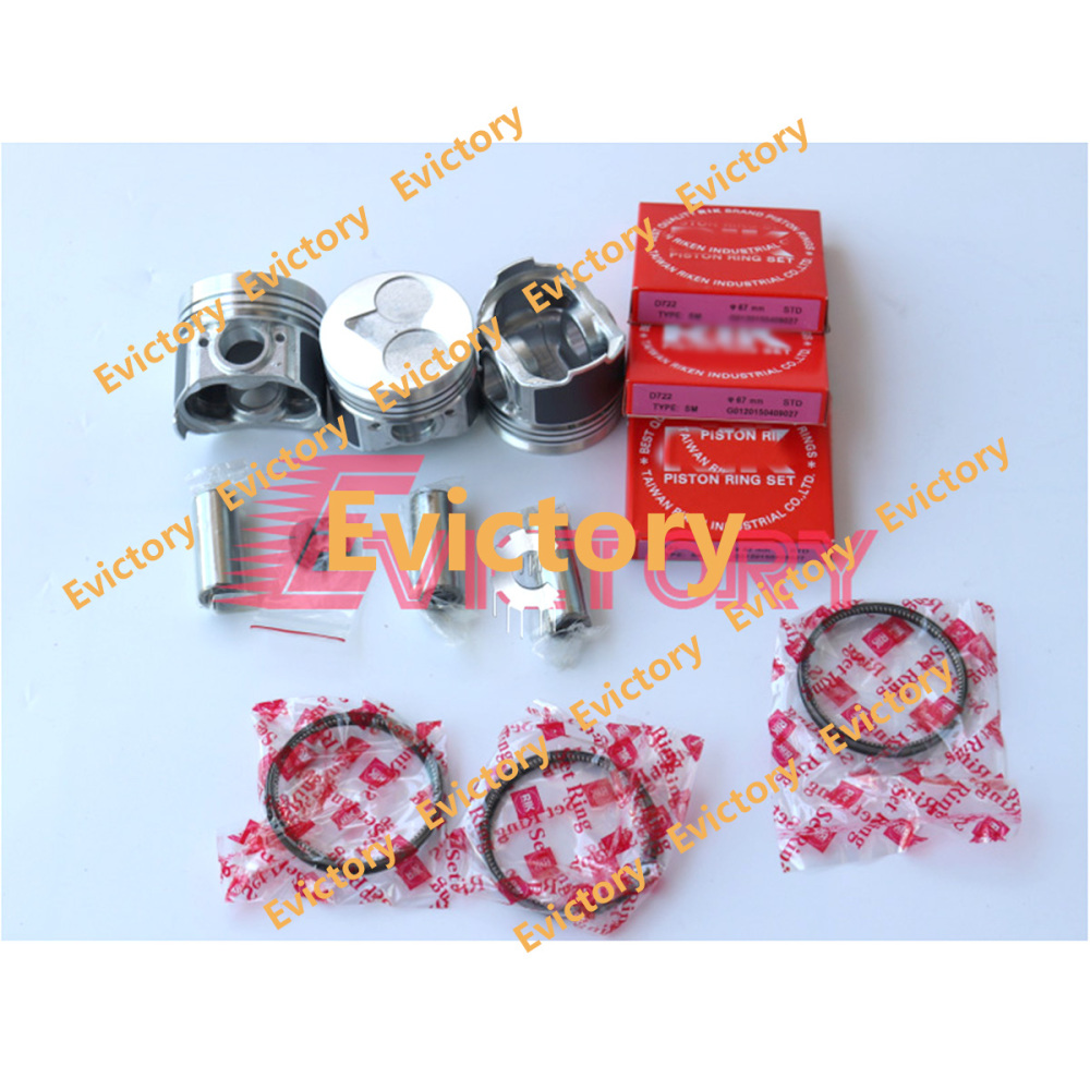D722 D722B Overhaul Rebuild Kit Oversize 0.50mm For Kubota Engine Bobcat 320 322
