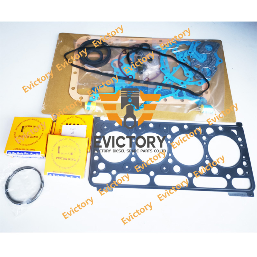 V2003 V2003-M-DI Piston Ring Set Gasket Kit For Kubota Bobcat S160 S175 S185
