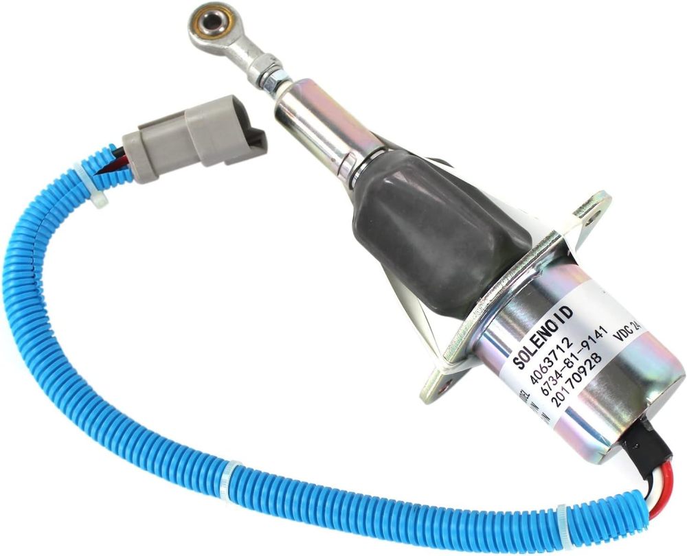 4063712 SA-5030-24 Stop Solenoid Valve 24V for Cummins 6CT C8.3L Engine/Komatsu PC300-7 PC350-7 PC360-7 Excavator 6742-01-2310 6743-81-9141 600-815-9150