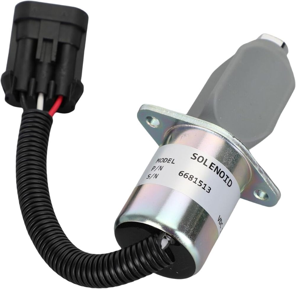 6681513 6681512 6667993 Fuel Shut Off Solenoid Valve 12V for Bobcat Skid Steer 751 753 763 773 853 863 873 883 953 325 328 331 334 337 341 5600 S150 S160