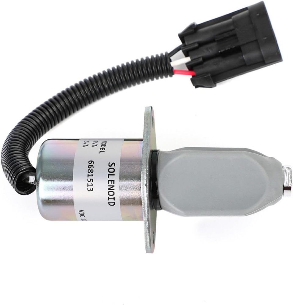 6681513 6681512 6667993 Fuel Shut Off Solenoid Valve 12V for Bobcat Skid Steer 751 753 763 773 853 863 873 883 953 325 328 331 334 337 341 5600 S150 S160