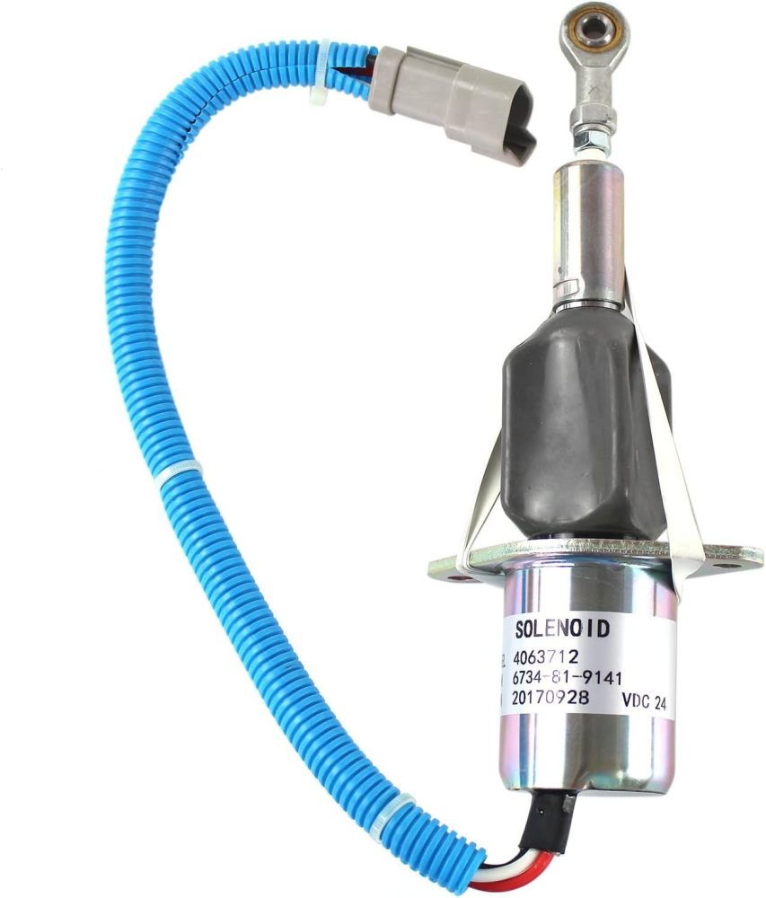 4063712 SA-5030-24 Stop Solenoid Valve 24V for Cummins 6CT C8.3L Engine/Komatsu PC300-7 PC350-7 PC360-7 Excavator 6742-01-2310 6743-81-9141 600-815-9150