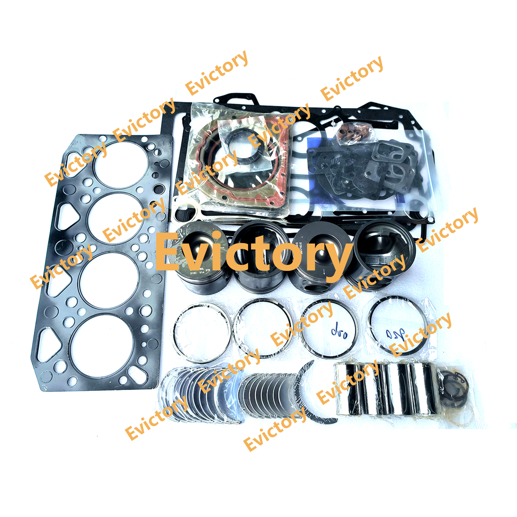 For Perkins 1004 1004-4TC15 Overhaul Rebuild kit Liner + Piston + Ring + Gasket + Bearing