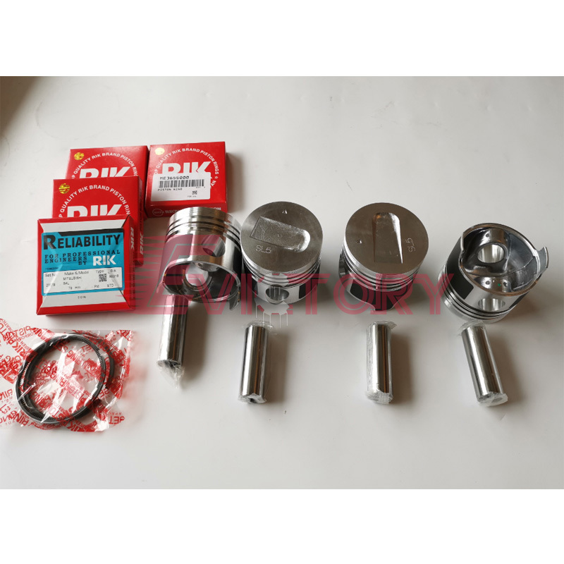 4Pcs S4L S4L2 Piston Kit W/ Ring Set for Mitsubishi Engine Peljob EB350 EB406