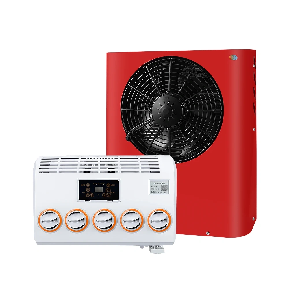 Car Parking Cooler Aires Acondicionados Systems Mini Dc Electric Truck Bus Auto 24v 12v Rv air Conditioner