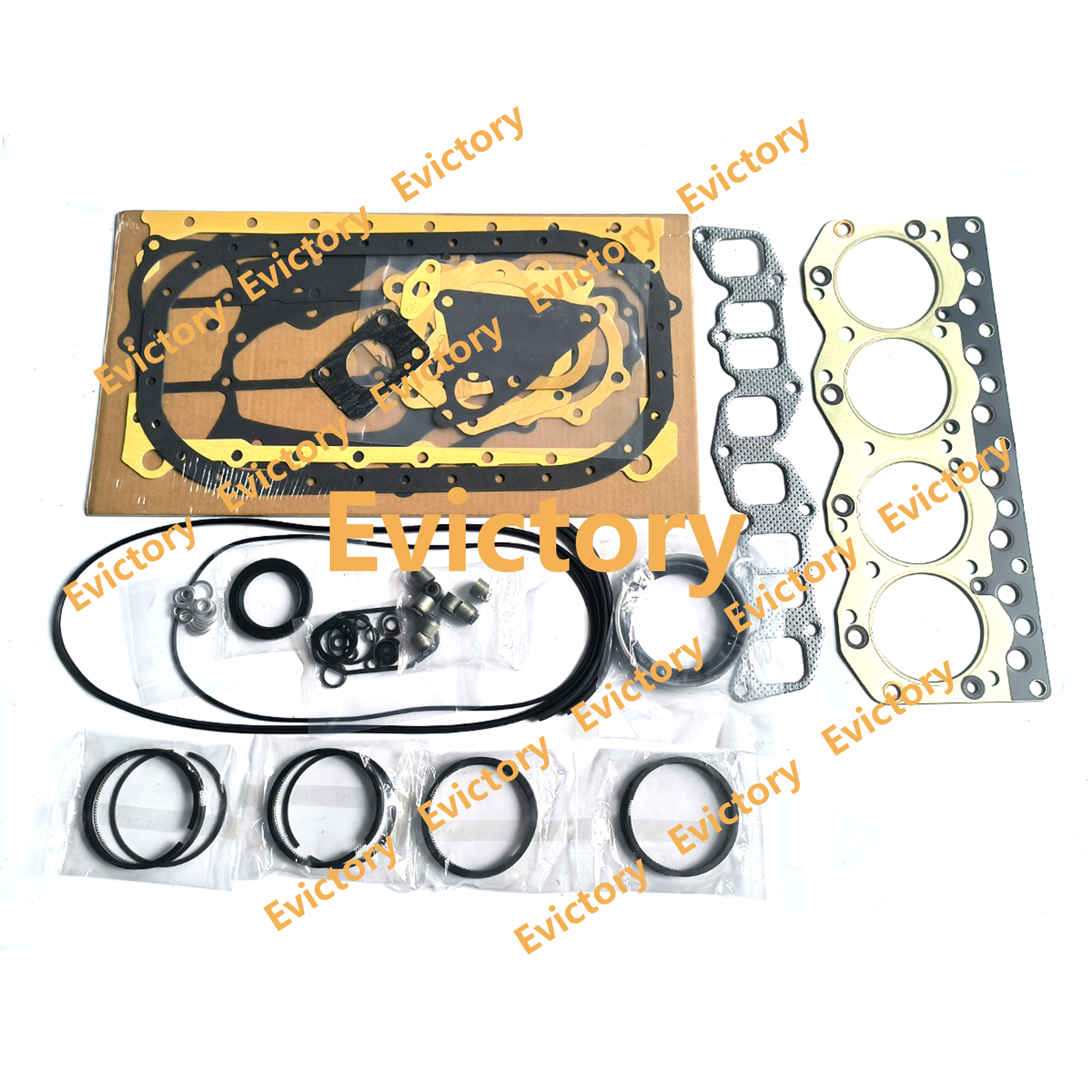 For ISUZU C190 Full Gasket Kits + Piston Ring Set- Forklift Engine Overhaul