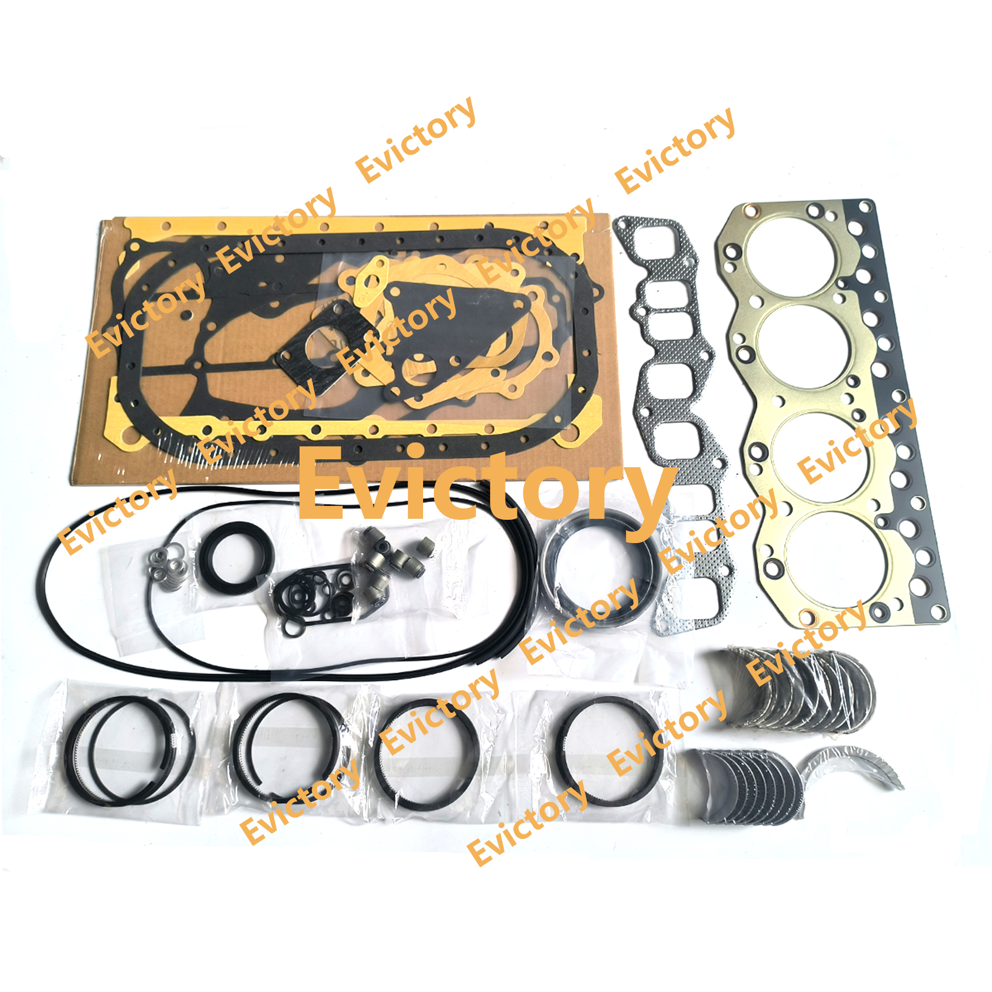 For ISUZU C190 Full Gasket Kits + Bearing Set + Piston Rings - Forklift Engine Overhaul