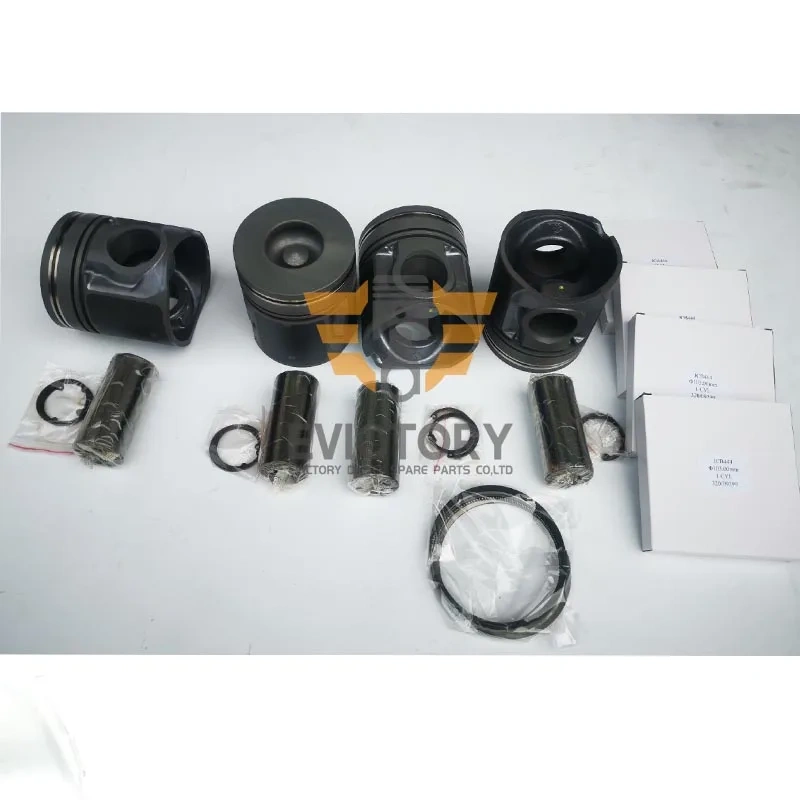 For JCB444 rebuild Piston ring cylinder liner head gasket bearing main con rod