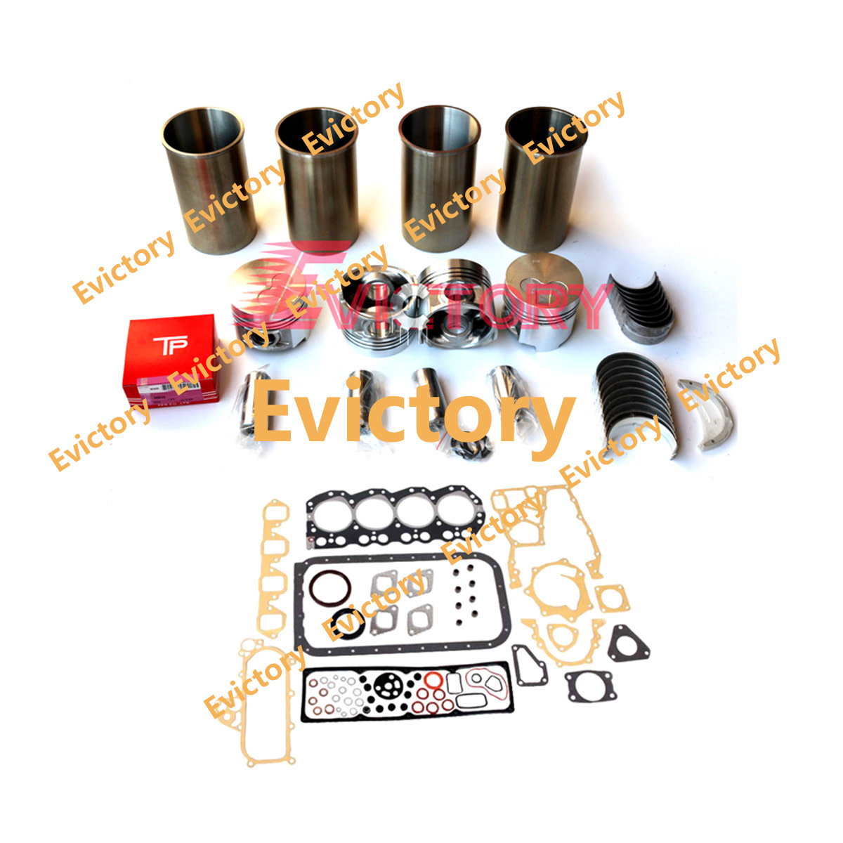 For Nissan Forklift TD27 Engine Overhaul Rebuild Kits - Piston + Liner + Ring + Full Gasket Kits + Bearing Set