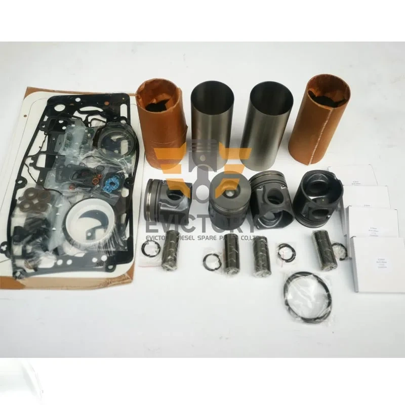 For JCB444 rebuild Piston ring cylinder liner head gasket bearing main con rod
