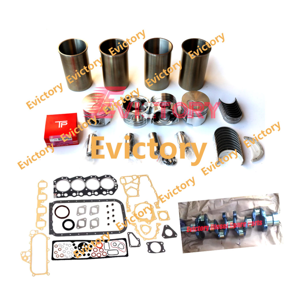 For Nissan Forklift TD27 Engine Overhaul Rebuild Kits - Piston + Liner + Ring + Full Gasket Kits + Bearing Set + Conrod 4pcs