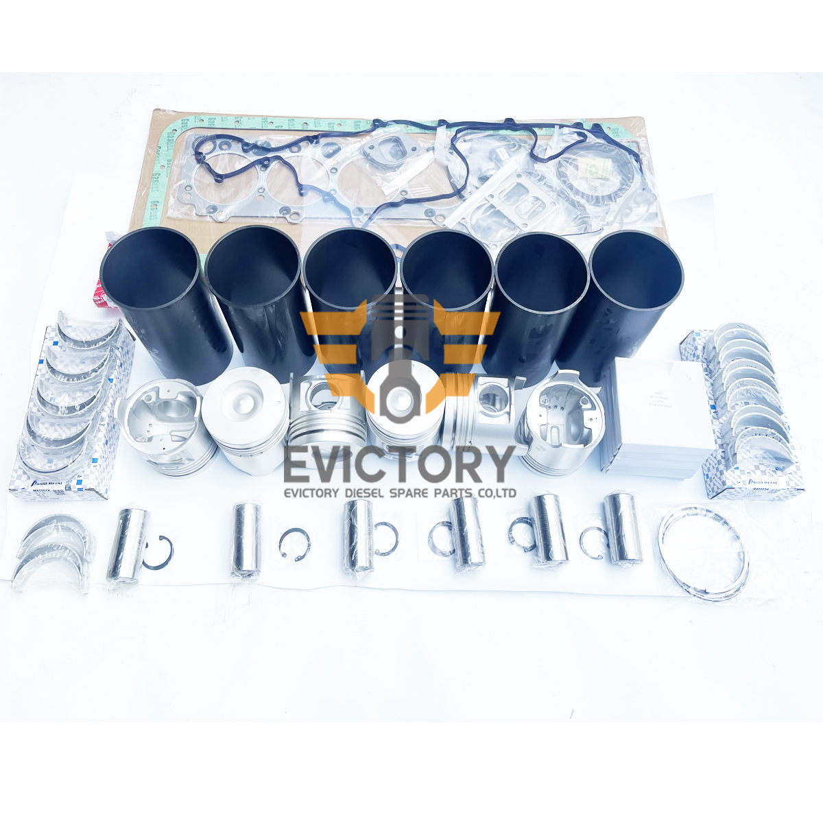 For Isuzu Truck 6HH1 6HH1-T Diesel Engine Overhaul Rebuild Kit - Cylinder Liner + Pistons + Piston Ring + Full Gasket Kits + Bearing Set