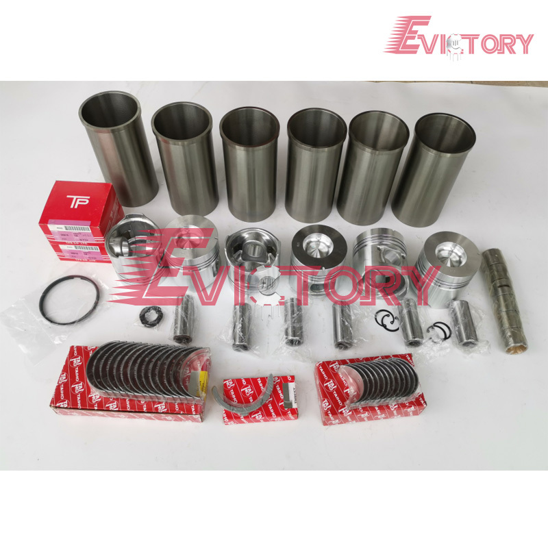 6-Cylinders 11Z Engine Overhaul Rebuild Kit for Toyota Forklift - Pistons + Piston Ring + Cylinder Liner + Full Gasket Set + Bearings