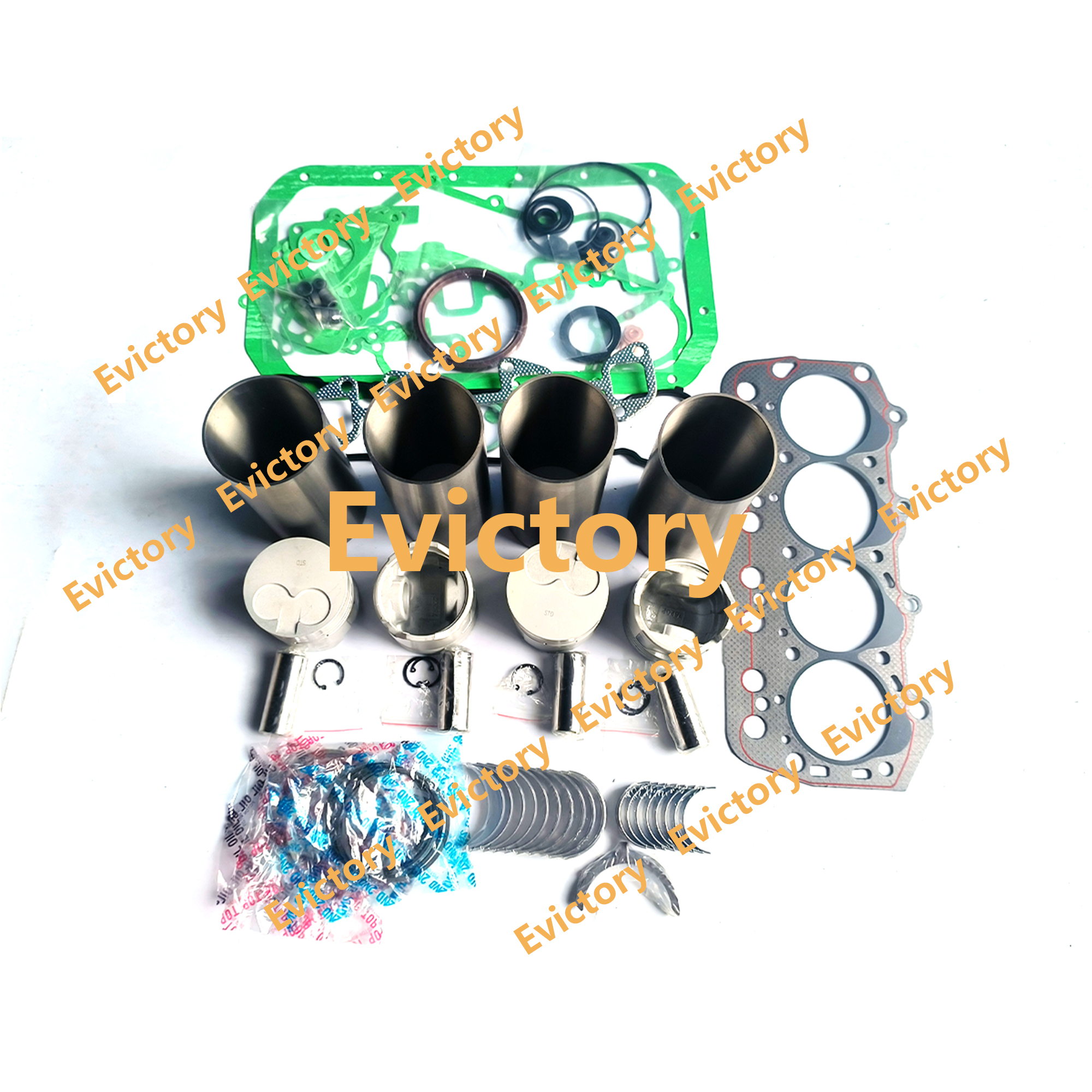 For Toyota Forklift 1DZ 1DZ-2 Engine Overhaul Rebuild Kit Pistons + Piston Ring + Cylinder Liner + Full Gasket Kits + Bearing Set