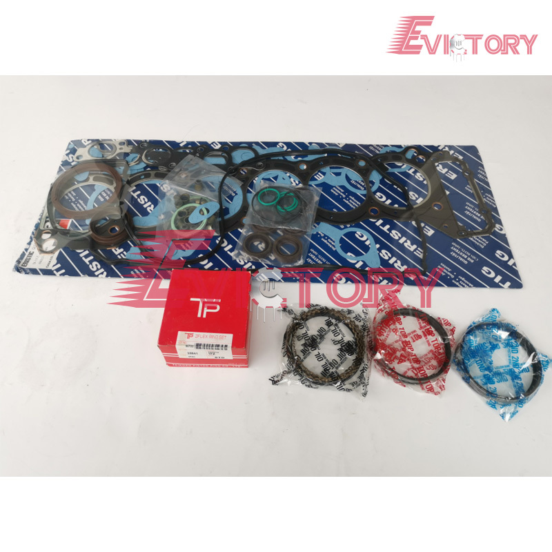 6-Cylinders 1FZ Engine Overhaul Rebuild Kit for Toyota Forklift - Pistons + Piston Ring + Cylinder Liner + Full Gasket Set + Bearings